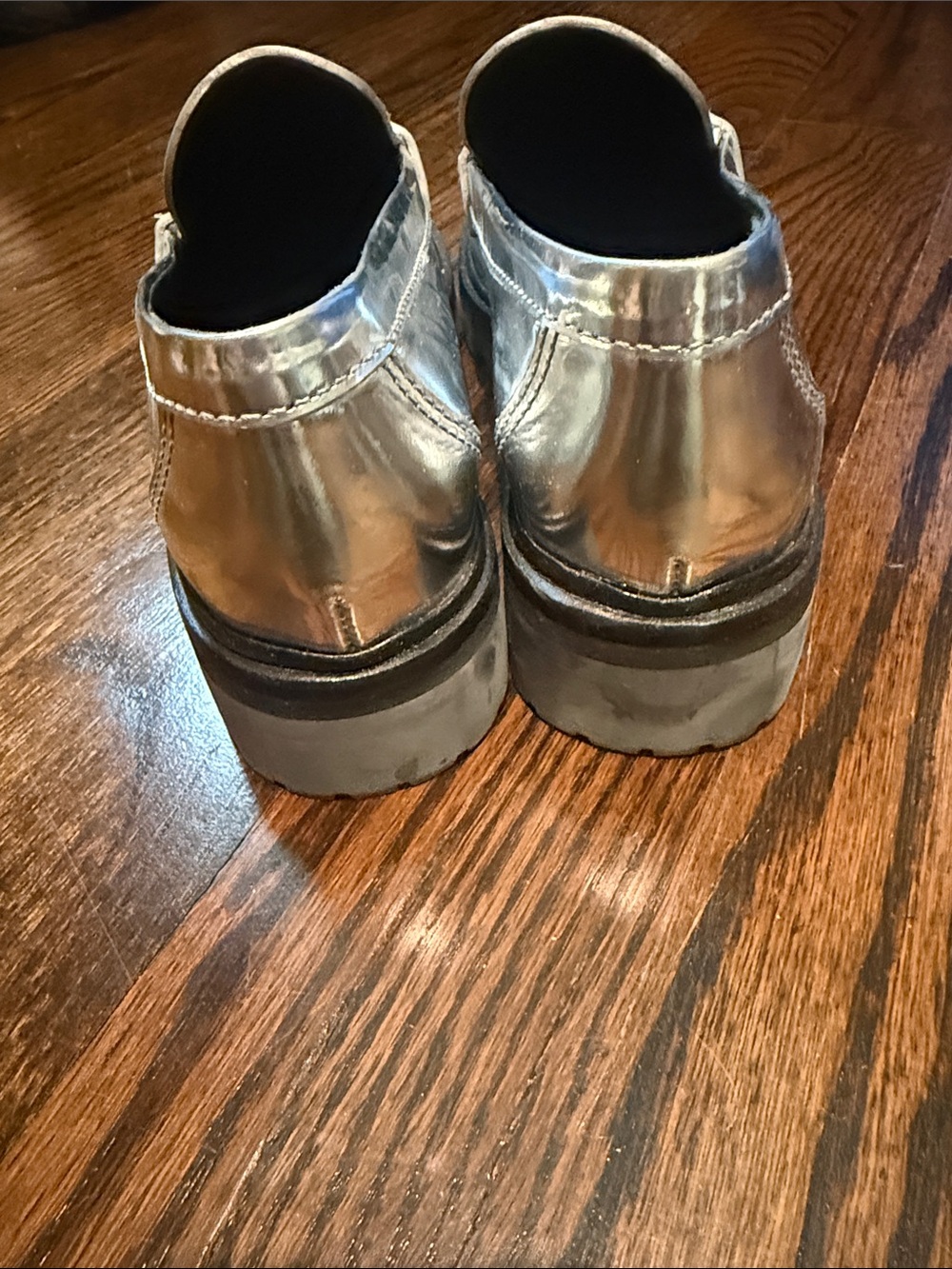 Reformation Metallic Silver Penny Loafers - Picture 3 of 4